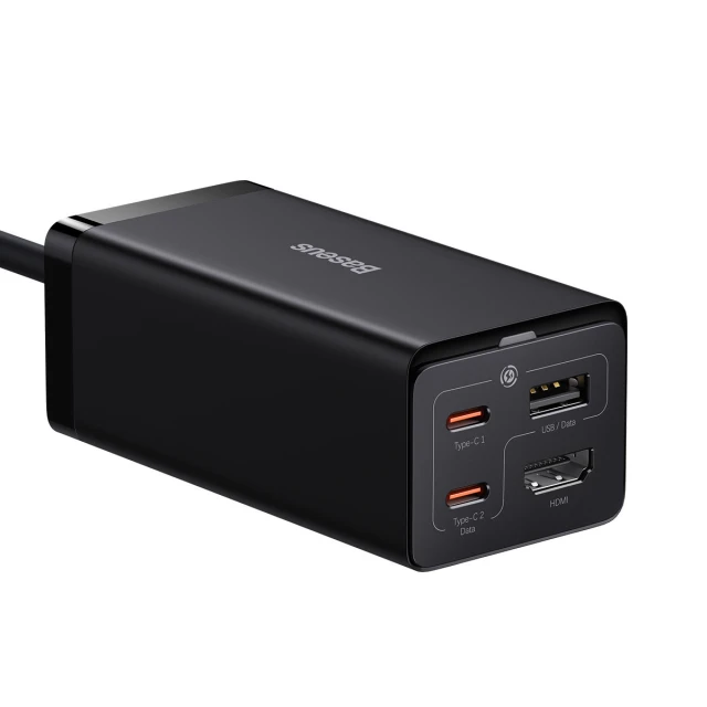 Мережевий зарядний пристрій Baseus Baseus GaN5 Pro HUB 2xUSB-C/HDMI/USB-A 67W USB-C to USB-C Cable Black (CCGP110201)