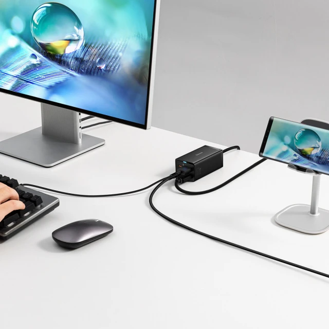 Мережевий зарядний пристрій Baseus Baseus GaN5 Pro HUB 2xUSB-C/HDMI/USB-A 67W USB-C to USB-C Cable Black (CCGP110201)