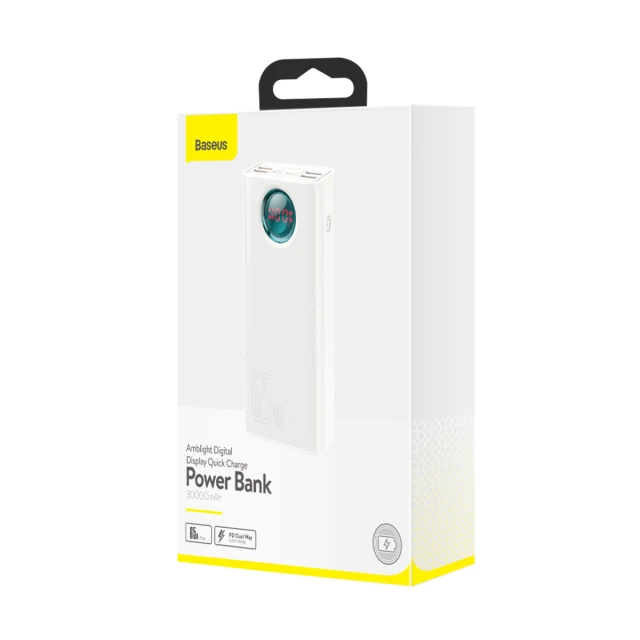 Портативний зарядний пристрій Baseus Amblight Overseas Edition 65W 30000mAh White (PPLG000102)