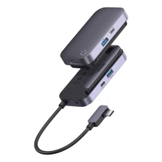 USB-хаб Baseus PadJoy 4-in-1 USB-A | USB-C | HDMI-A | Mini Jack 3.5mm Dark Gray (WKWJ000013)