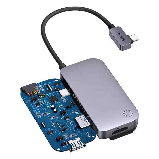 USB-хаб Baseus PadJoy 4-in-1 USB-A | USB-C | HDMI-A | Mini Jack 3.5mm Dark Gray (WKWJ000013)