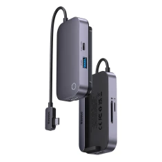 USB-хаб Baseus PadJoy 6-in-1 USB-C | USB-A | Mini Jack 3.5mm | SD | TF | HDMI-A Dark Gray (WKWJ000113)