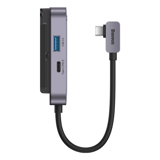 USB-хаб Baseus PadJoy 6-in-1 USB-C | USB-A | Mini Jack 3.5mm | SD | TF | HDMI-A Dark Gray (WKWJ000113)