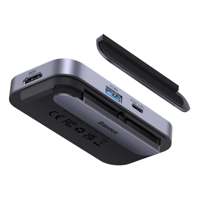 USB-хаб Baseus PadJoy 6-in-1 USB-C | USB-A | Mini Jack 3.5mm | SD | TF | HDMI-A Dark Gray (WKWJ000113)