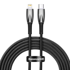 Кабель Baseus Glimmer Series Fast Charge USB-C to Lightning 2m Black (CADH000101)
