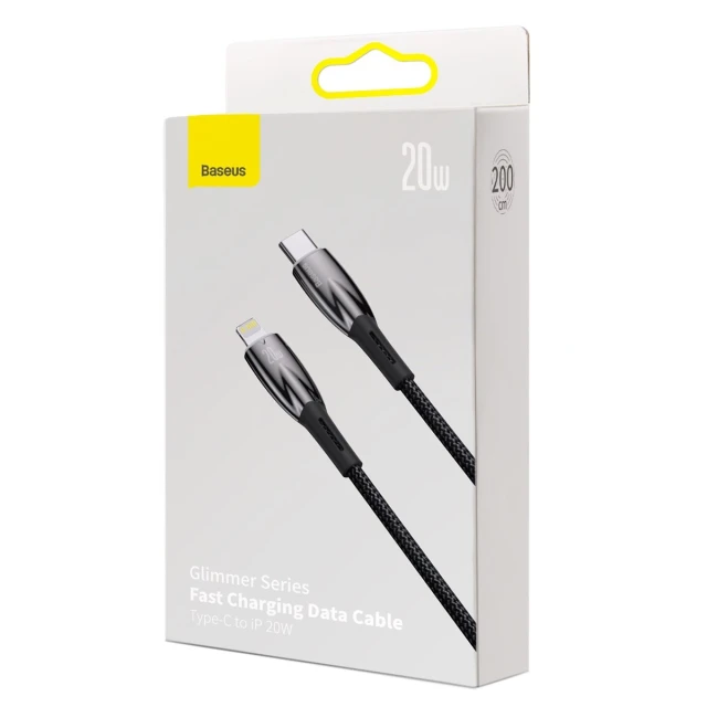 Кабель Baseus Glimmer Series Fast Charge USB-C to Lightning 2m Black (CADH000101)