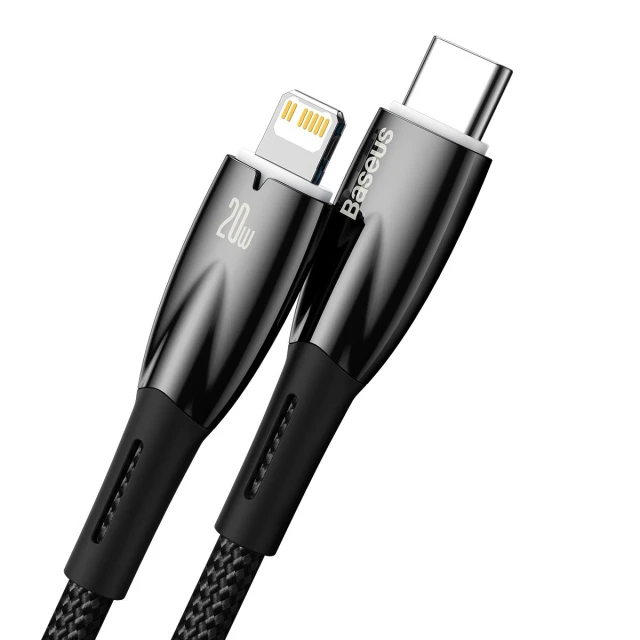 Кабель Baseus Glimmer Series Fast Charge USB-C to Lightning 2m Black (CADH000101)