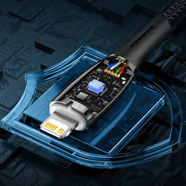 Кабель Baseus Glimmer Series Fast Charge USB-C to Lightning 2m Black (CADH000101)