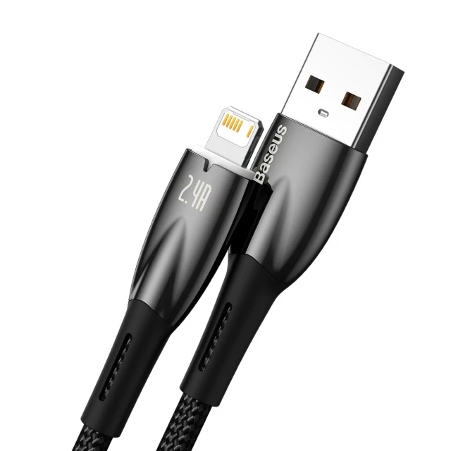 Кабель Baseus Glimmer Series Fast Charge USB-A to Lightning 2m Black (CADH000301)