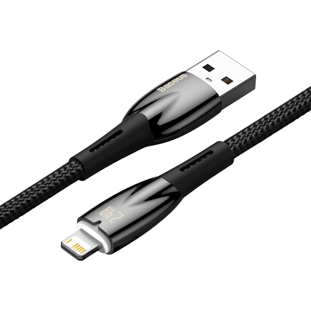 Кабель Baseus Glimmer Series Fast Charge USB-A to Lightning 2m Black (CADH000301)