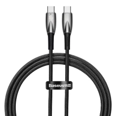 Кабель Baseus Glimmer Series Fast Charge USB-C to USB-C 100W 1m Black (CADH000701)