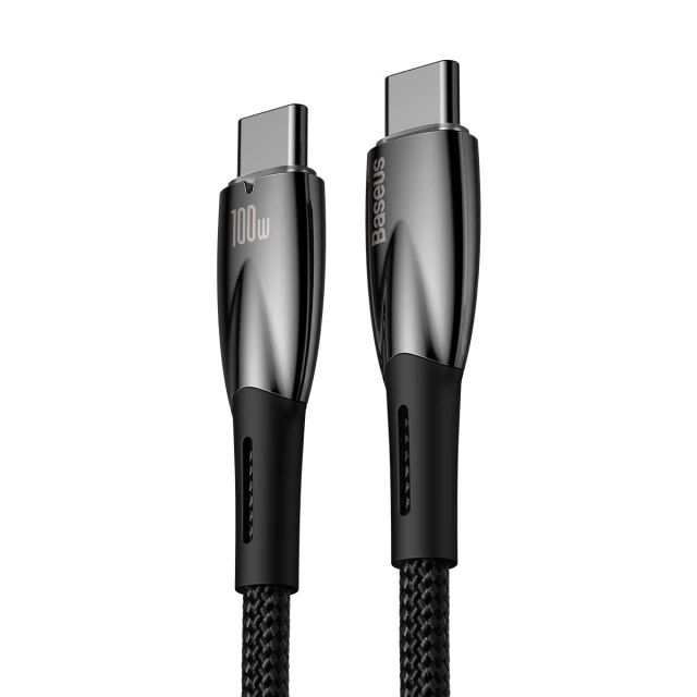 Кабель Baseus Glimmer Series Fast Charge USB-C to USB-C 100W 1m Black (CADH000701)