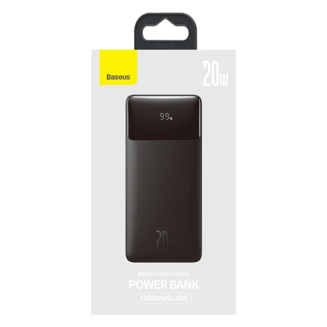 Портативний зарядний пристрій Baseus Bipow Fast Charging 10000 mAh 20W with USB-A to Micro-USB 0.25m Cable Black (PPBD050301)