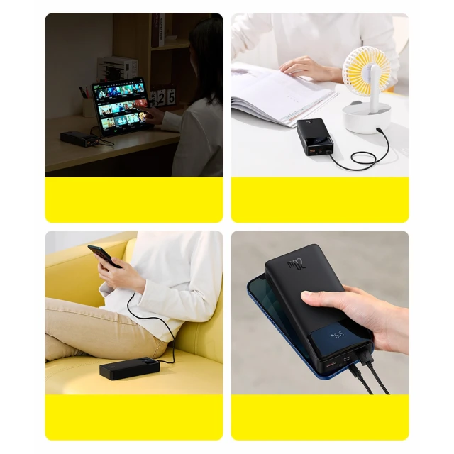 Портативний зарядний пристрій Baseus Bipow Fast Charging 10000 mAh 20W with USB-A to Micro-USB 0.25m Cable Black (PPBD050301)
