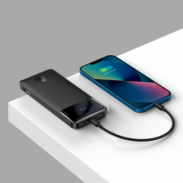 Портативний зарядний пристрій Baseus Bipow Fast Charging 10000 mAh 20W with USB-A to Micro-USB 0.25m Cable Black (PPBD050301)