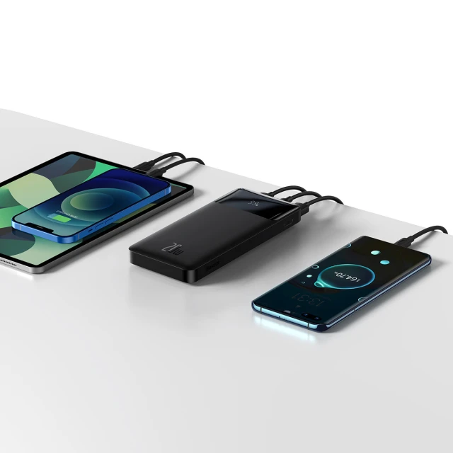 Портативний зарядний пристрій Baseus Bipow Fast Charging 10000 mAh 20W with USB-A to Micro-USB 0.25m Cable Black (PPBD050301)