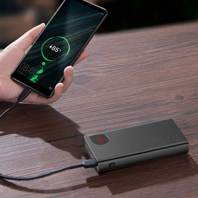 Портативний зарядний пристрій Baseus Adaman Fast Charging 22.5W 20000mAh with USB-A to USB-C Cable Black (PPAD070101)