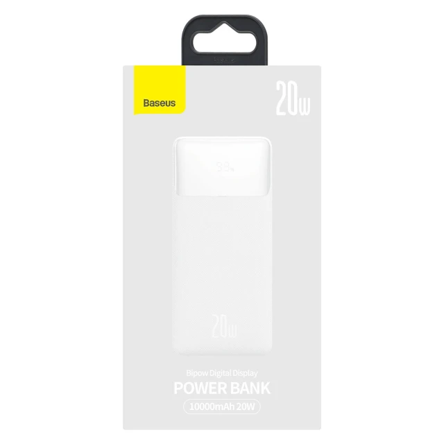 Портативний зарядний пристрій Baseus Bipow Fast Charging 10000 mAh 20W with USB-A to Micro-USB 0.25m Cable White (PPBD050502)