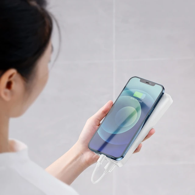 Портативний зарядний пристрій Baseus Bipow Fast Charging 10000 mAh 20W with USB-A to Micro-USB 0.25m Cable White (PPBD050502)