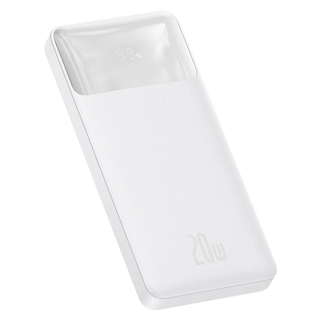 Портативний зарядний пристрій Baseus Bipow Fast Charging 10000 mAh 20W with USB-A to Micro-USB 0.25m Cable White (PPBD050502)