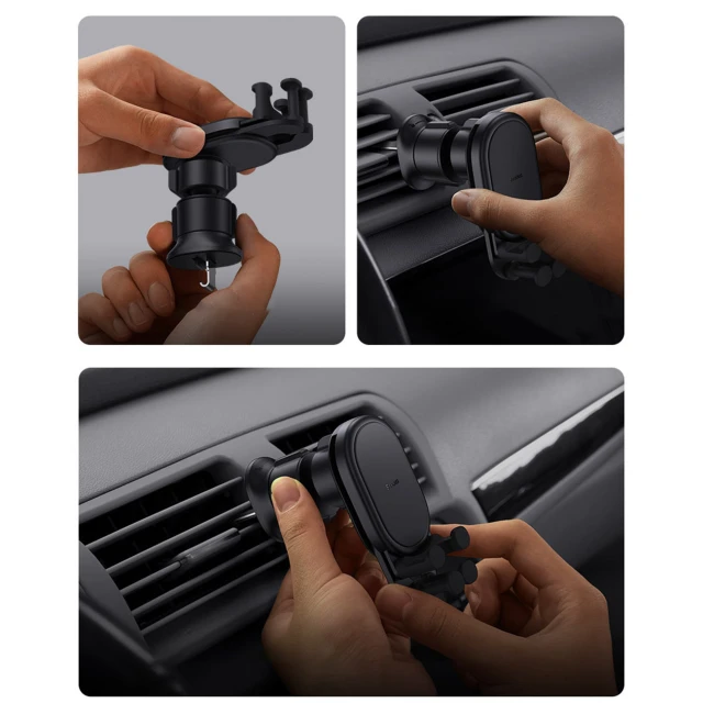 Автотримач з функцією бездротової зарядки Baseus Air Vent 15W Black (SUWX030001)
