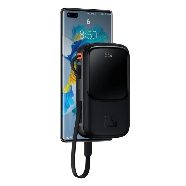 Портативний зарядний пристрій Baseus Qpow Digital Display Fast Charging 22.5W 10000mAh with USB-C Cable Black (PPQD060101)