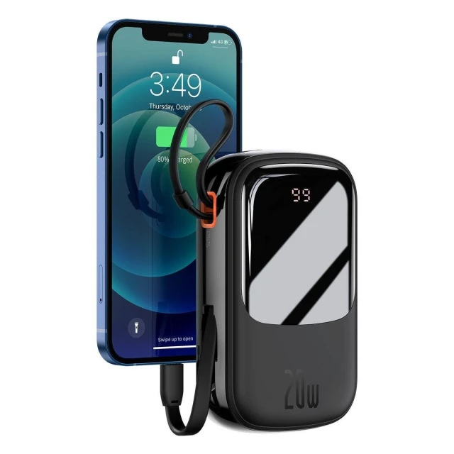 Портативний зарядний пристрій Baseus Qpow Digital Display Fast Charging 20W 20000mAh with Lighting Cable Black (PPQD060201)