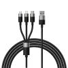 Кабель Baseus StarSpeed 3-in-1 USB-A to USB-C/Lightning/microUSB 1.2 m Black (CAXS000001)