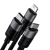 Кабель Baseus StarSpeed 3-in-1 USB-A to USB-C/Lightning/microUSB 1.2 m Black (CAXS000001)