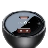 Автомобільний зарядний пристрій Baseus Digital Display Fast Charger USB-A/USB-C 140W with USB-C to USB-C Cable Black (CGZX070001)