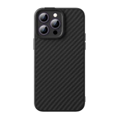 Чохол і захисне скло Baseus Synthetic Fiber для iPhone 14 Pro Black with MagSafe (ARQW000101)