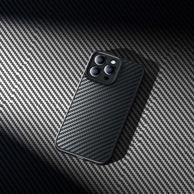 Чохол і захисне скло Baseus Synthetic Fiber для iPhone 14 Pro Max Black with MagSafe (ARQW000301)