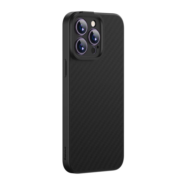 Чохол і захисне скло Baseus Synthetic Fiber для iPhone 14 Pro Max Black with MagSafe (ARQW000301)