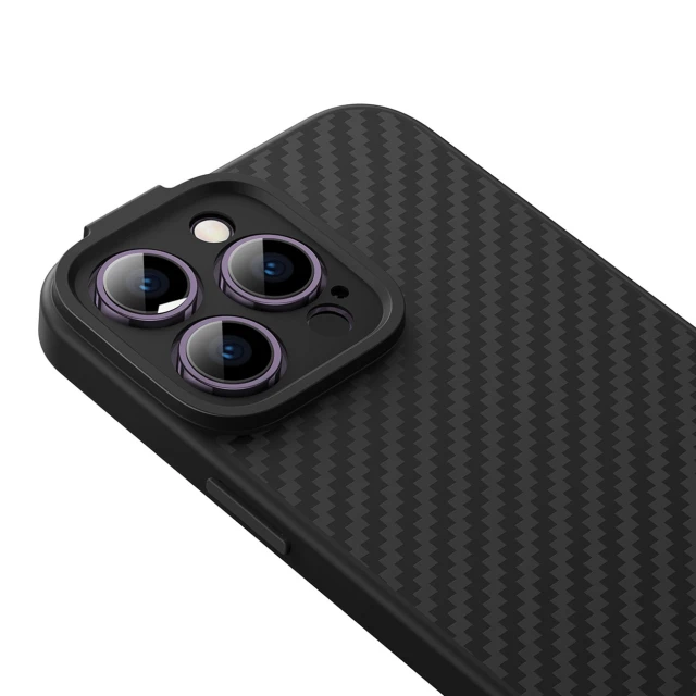 Чохол і захисне скло Baseus Synthetic Fiber для iPhone 14 Pro Max Black with MagSafe (ARQW000301)