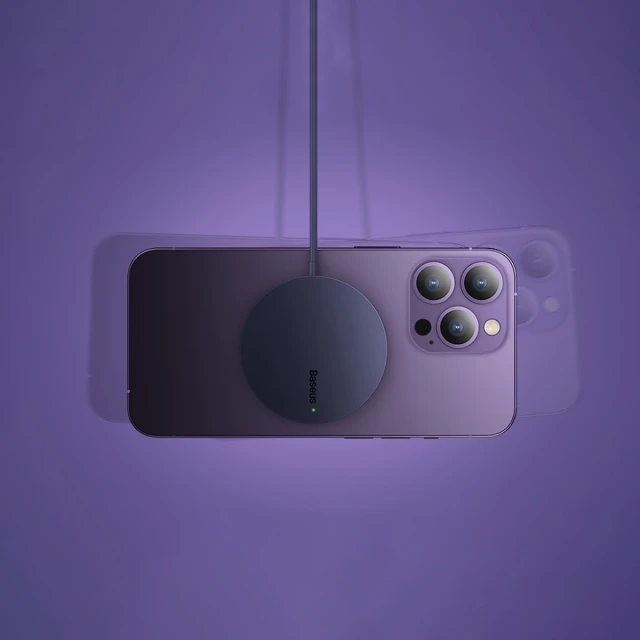 Бездротовий зарядний пристрій Baseus Simple Mini3 15W Blue with MagSafe (CCJJ040303)