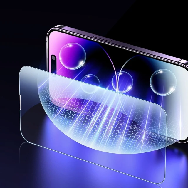 Захисне скло Baseus Tempered Glass 0.3mm with Speaker Cover для iPhone 14 Pro Transparent (2 Pack) (SGXT001302)