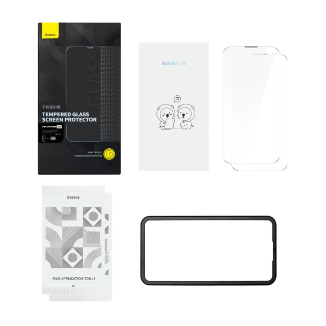 Захисне скло Baseus Tempered Glass 0.3mm with Speaker Cover для iPhone 14 Pro Transparent (2 Pack) (SGXT001302)
