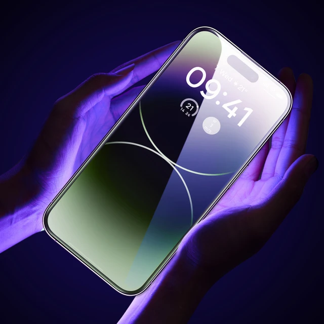 Захисне скло Baseus Anti-Blue 0.3mm with Speaker Cover для iPhone 14 Pro Max Transparent (SGXT001602)