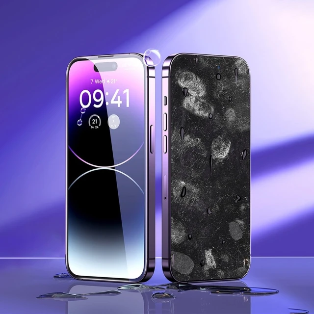 Захисне скло Baseus Anti-Blue 0.3mm with Speaker Cover для iPhone 14 Pro Max Transparent (SGXT001602)