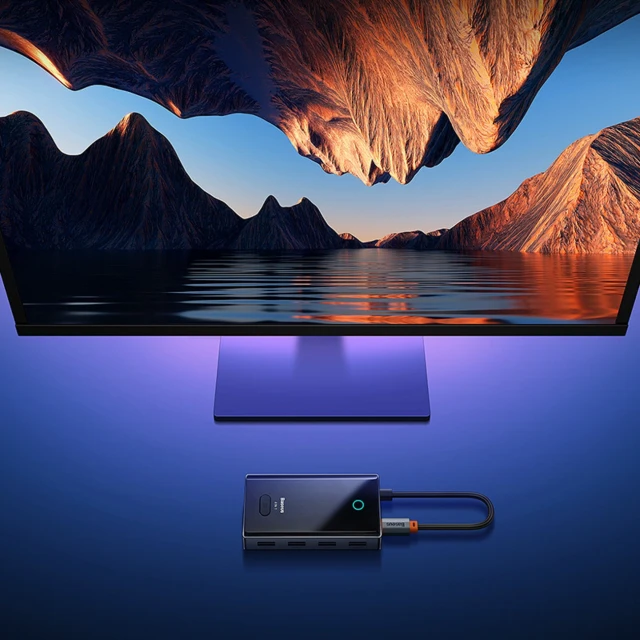 USB-C хаб Baseus PioneerJoy 4xUSB-A 3.0 сірий (6932172625955)