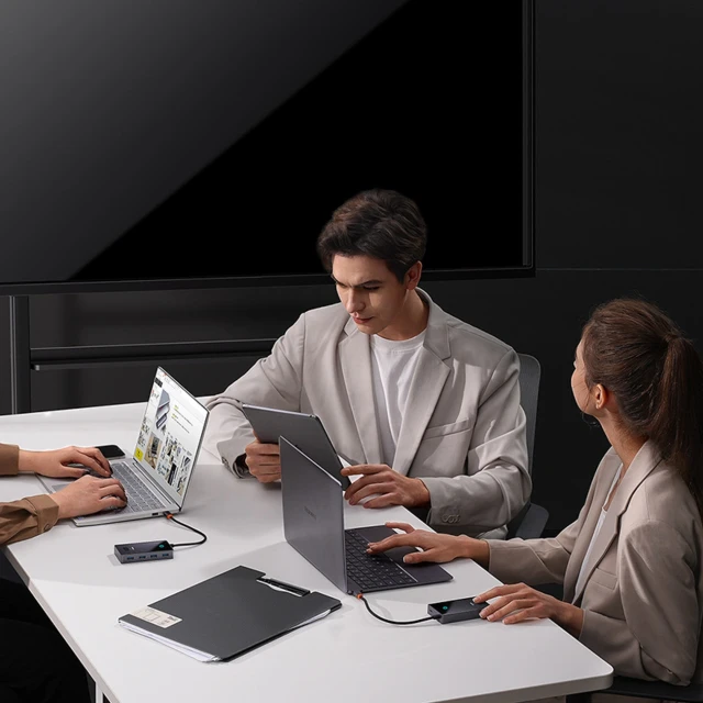 USB-C хаб Baseus PioneerJoy 4xUSB-A 3.0 сірий (6932172625955)