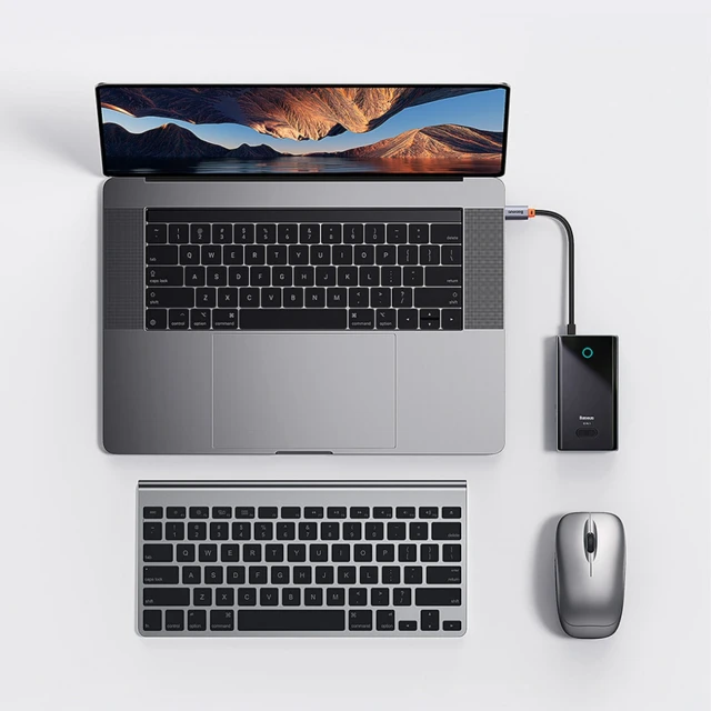 USB-C хаб Baseus PioneerJoy 4xUSB-A 3.0 сірий (6932172625955)