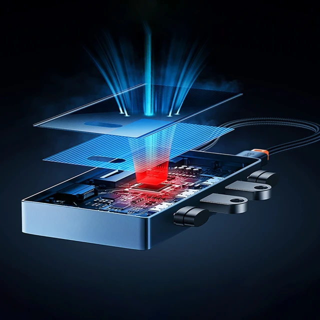 USB-C хаб Baseus PioneerJoy 4xUSB-A 3.0 сірий (6932172625955)