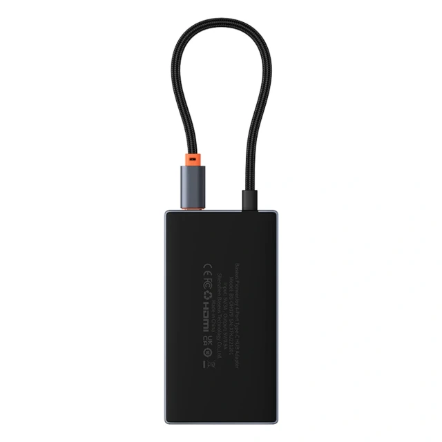USB-C хаб Baseus PioneerJoy 4xUSB-A 3.0 сірий (6932172625955)