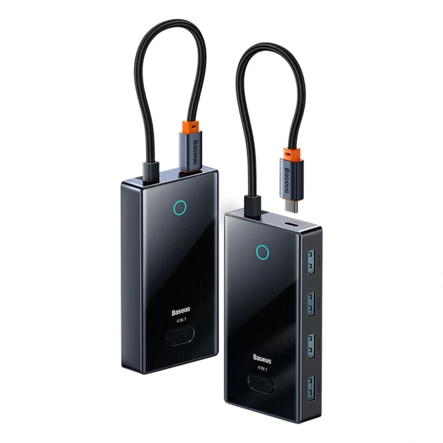 USB-C хаб Baseus PioneerJoy 4xUSB-A 3.0 сірий (6932172625955)