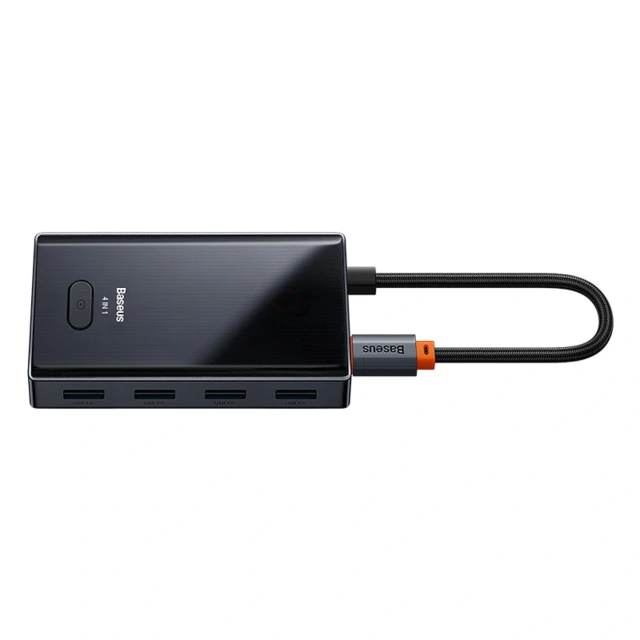 USB-C хаб Baseus PioneerJoy 4xUSB-A 3.0 сірий (6932172625955)