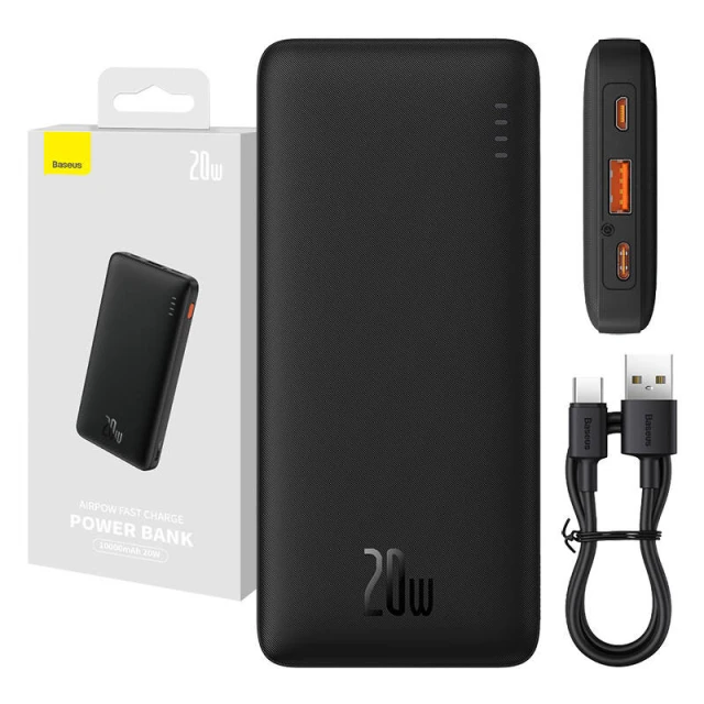 Портативний зарядний пристрій Baseus Airpow 20W 10000mAh Black (PPQD090001)