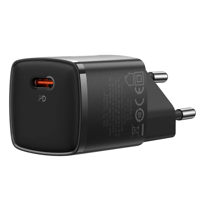 Мережевий зарядний пристрій Baseus Cube Pro 30W USB-C чорний (6932172628666)