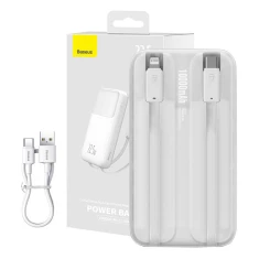 Портативний зарядний пристрій Baseus Comet with Built-In Lightning | USB-C Cable (USB-A to USB-C Cable) 10000 mAh 22.5W White (PPMD020002)