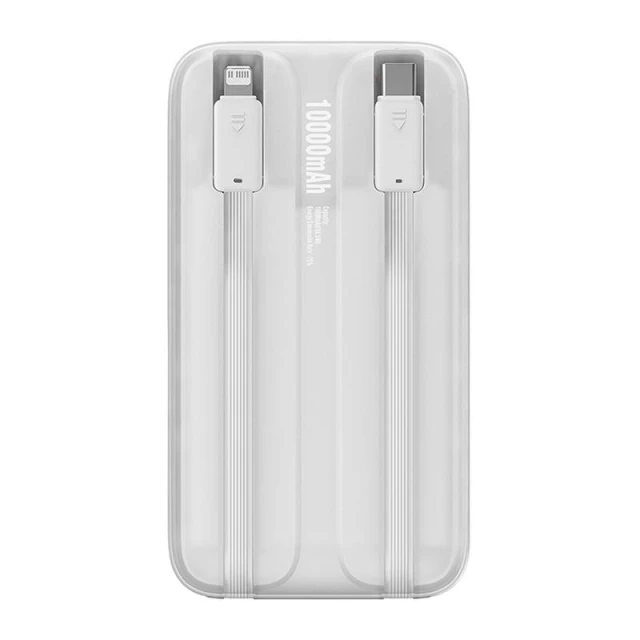 Портативний зарядний пристрій Baseus Comet with Built-In Lightning | USB-C Cable (USB-A to USB-C Cable) 10000 mAh 22.5W White (PPMD020002)